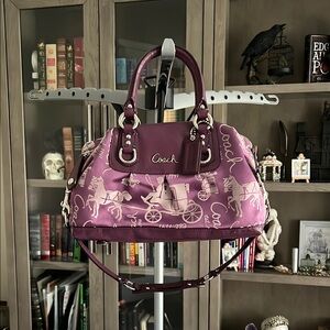 Coach Purple Satchel with Glossy Finish